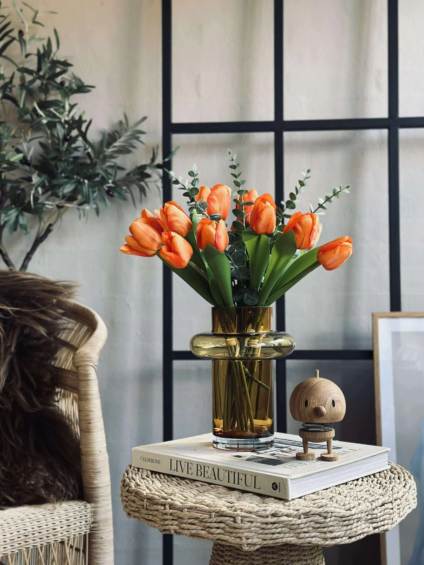 VIAMAJA Vase i mundblæst glas - Lyngby amber Sale
