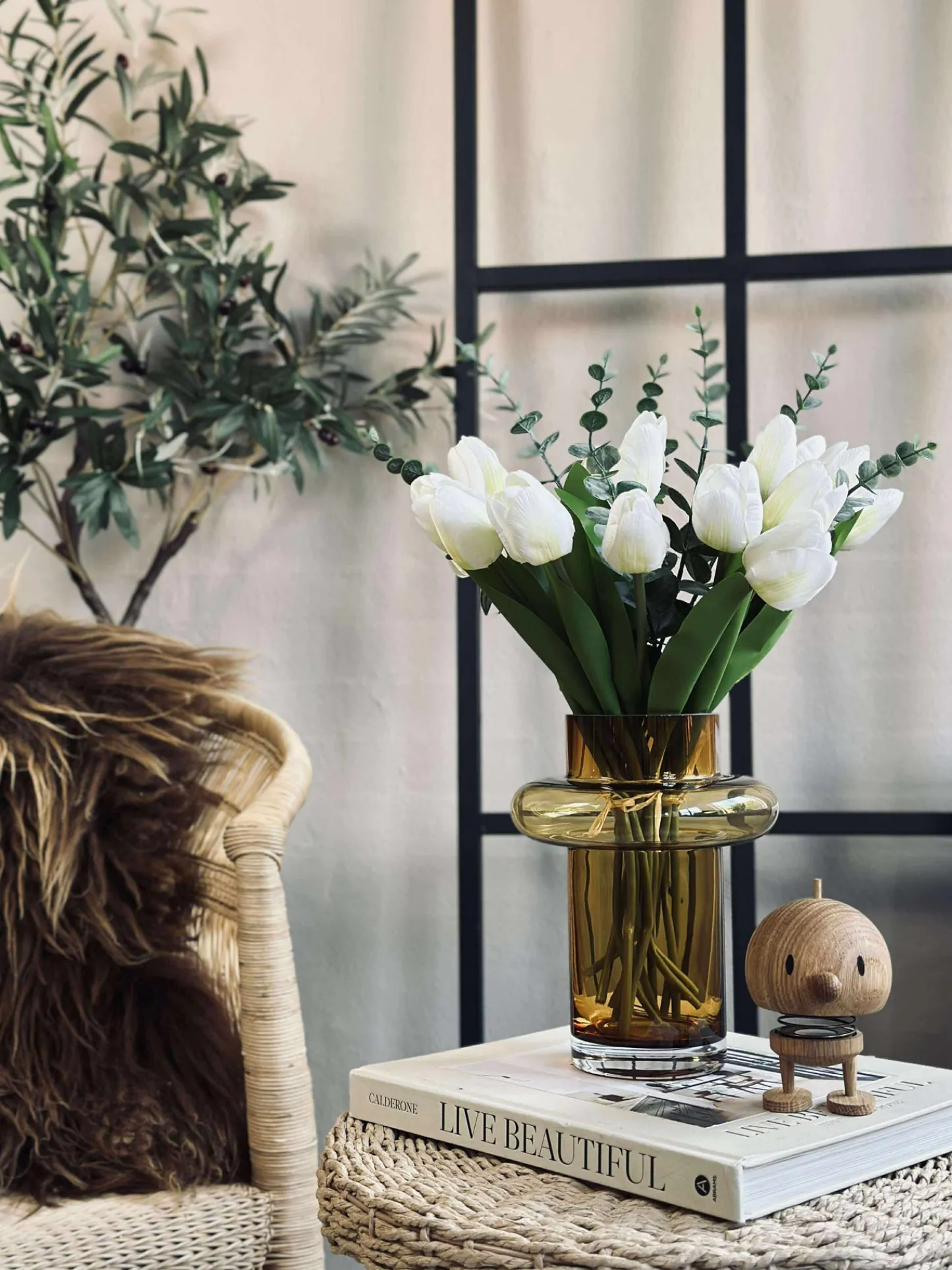 VIAMAJA Vase i mundblæst glas - Lyngby amber Sale