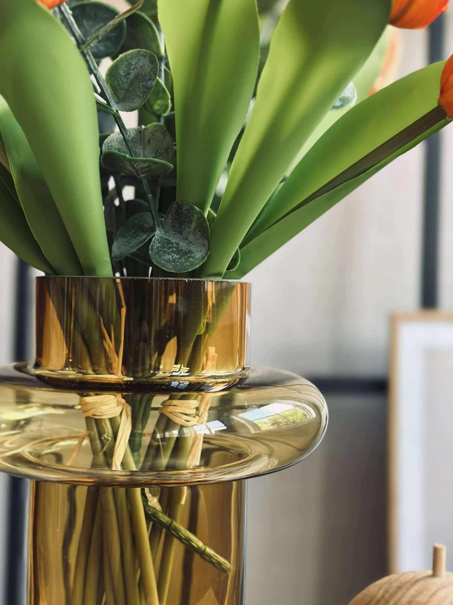 VIAMAJA Vase i mundblæst glas - Lyngby amber Sale