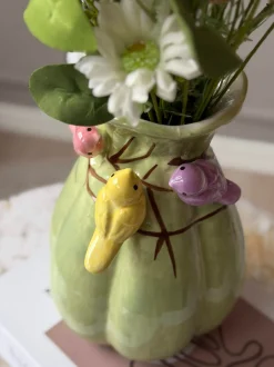 VIAMAJA Vase med deko - Hvid eller Grøn Sale