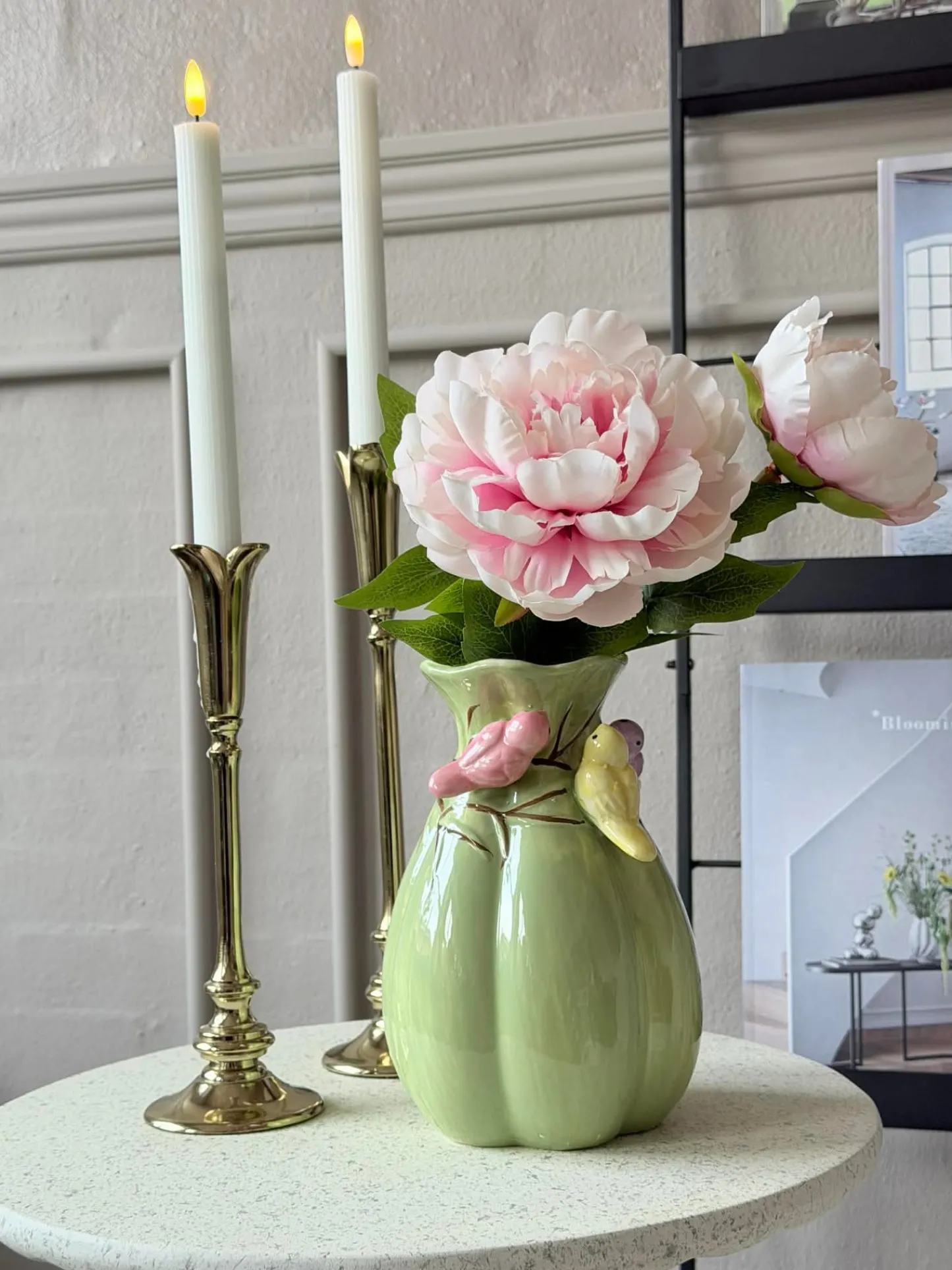 VIAMAJA Vase med deko - Hvid eller Grøn Sale