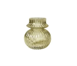 VIAMAJA Vase med riller - Grønt glas Online