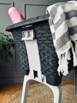 VIAMAJA Vasketøjskurv med foldbar ben - Dark grey New