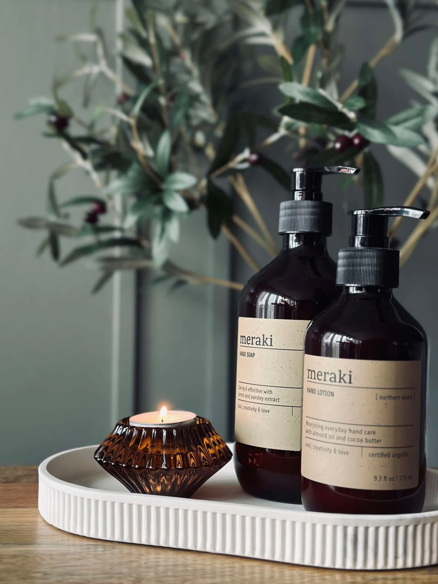 VIAMAJA Vendbar Lysestage - Amber gylden Sale