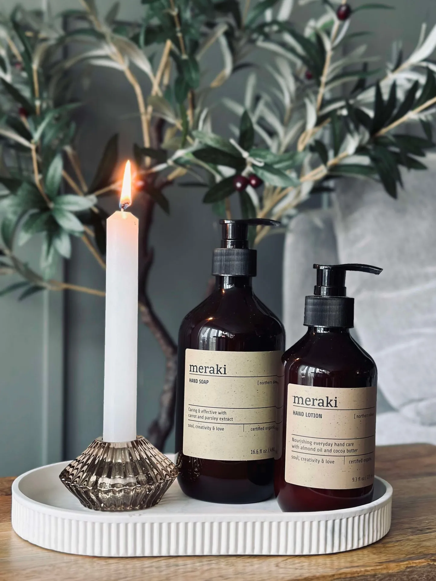 VIAMAJA Vendbar Lysestage - Amber gylden Sale