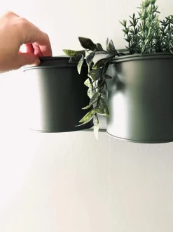 VIAMAJA Væghængt stativ med 3 urtepotter - grøn Discount