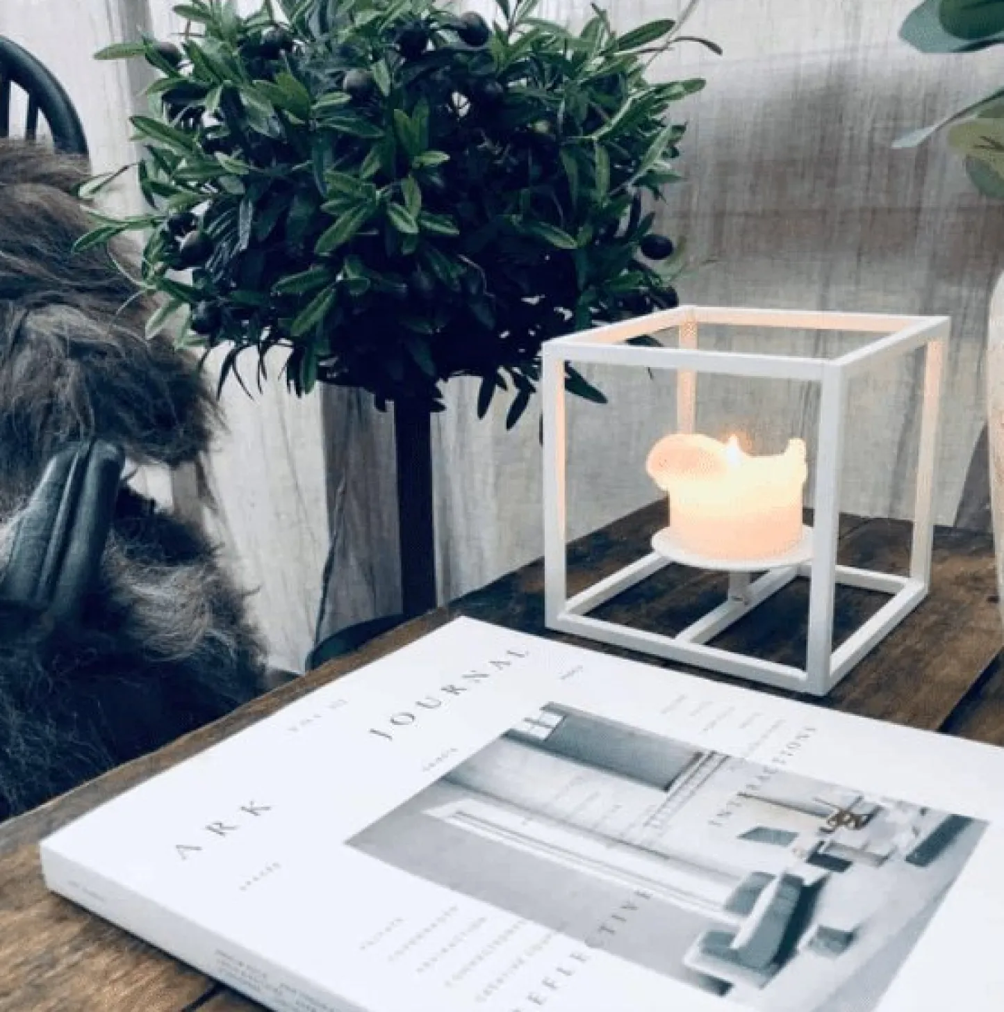 VIAMAJA Cube stage til bloklys - Lille – Hvid Clearance
