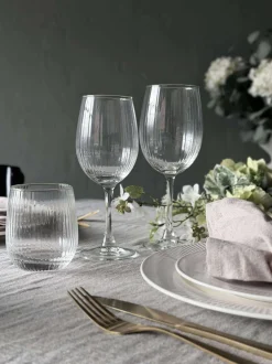 VIAMAJA Vinglas Rillet med guld kant - 4 stk. 350ml Hot