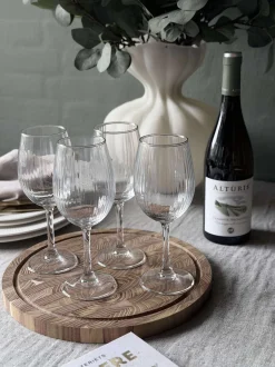 VIAMAJA Vinglas Rillet med guld kant - 4 stk. 350ml Hot