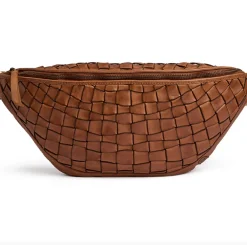 VIAMAJA Warsaw bumbag i håndflettet skind - Vintage cognac Outlet