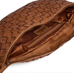 VIAMAJA Warsaw bumbag i håndflettet skind - Vintage cognac Outlet