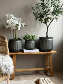 VIAMAJA Zink potte med riller – 3 stk. Clearance